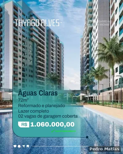 Apartamento com 3 quartos à venda em Areal, Águas Claras — foto 1
